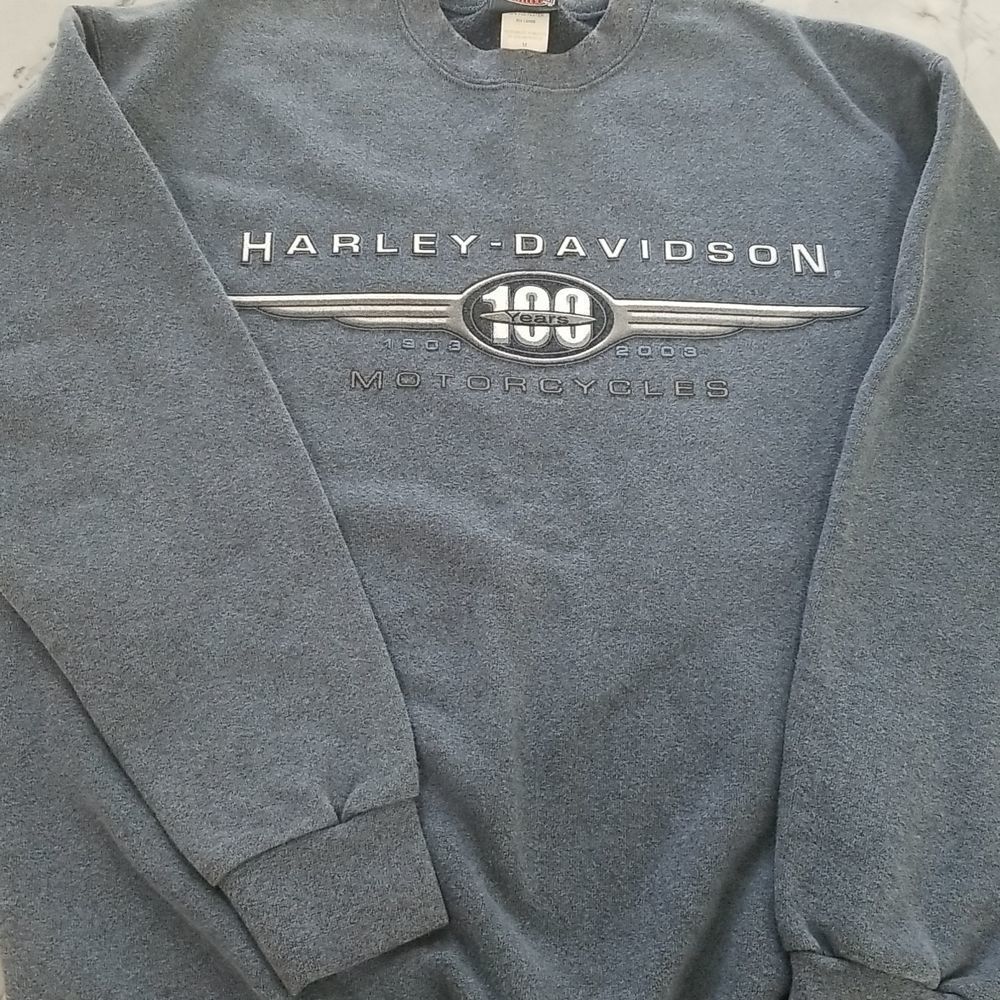 Harley-Davidson Gray Long Sleeve 100 Years Motorcycles Sweatshirt